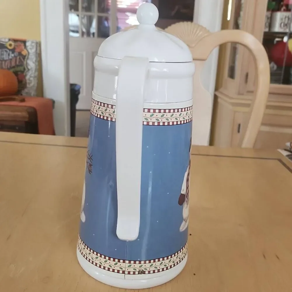 Vintage Debbie Mumm insulated snowman carafe